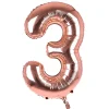 Kids Card Factory Rose Gold Number 3 Giant Foil Helium Balloon (Deflated)