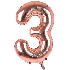 Kids Card Factory Rose Gold Number 3 Giant Foil Helium Balloon (Deflated)