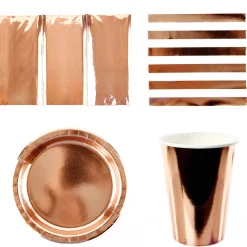 Online Rose Gold Party Tableware Bundle - 16 Guests Tableware|Wedding Party