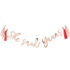 Hot Rose Gold She Said Yaaas Card Banner Banners & Bunting|Hen Party