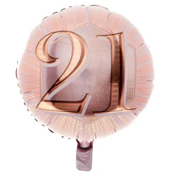 Card Factory Rose Gold 21st Birthday Balloon & Lindt Chocolate Box