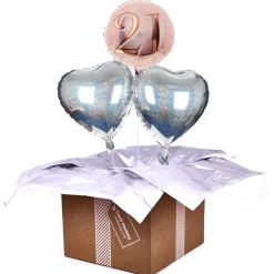Card Factory Rose Gold 21st Birthday Balloon Bouquet - DELIVERED INFLATED!