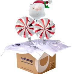 Kids Card Factory Santa & Candy Cane Balloon Bouquet - DELIVERED INFLATED!