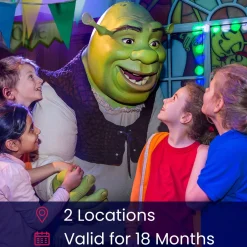 Card Factory Shrek's Adventure! London & Two Course Lunch for a Family of Four Gift Experience Day