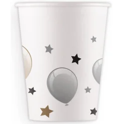 Hot Silver & Gold Balloons Birthday Party Tableware Bundle - 16 Guests Tableware|Birthday Party