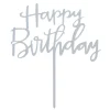 Card Factory Silver Acrylic Happy Birthday Cake Topper