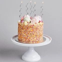 Card Factory Silver Curly Cake Candles - Pack of 12