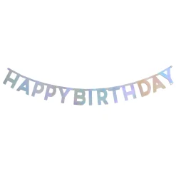 Discount Silver Happy Birthday Letter Banner Banners & Bunting|Birthday Party