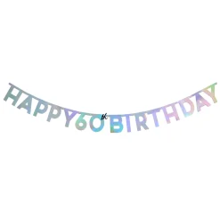 Online Silver Happy 60th Birthday Letter Banner 60Th Birthday|Banners & Bunting