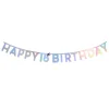 Card Factory Silver Happy 18th Birthday Letter Banner