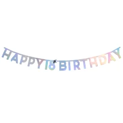 Card Factory Silver Happy 18th Birthday Letter Banner