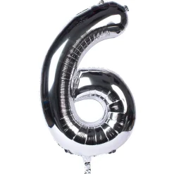 Kids Card Factory Silver Number 6 Foil Giant Helium Balloon - Uninflated