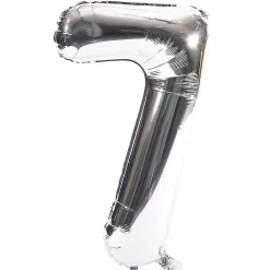 Card Factory Silver Number 7 Giant Foil Helium Balloon INFLATED