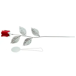 Card Factory Silver Plated Metal Rose In Black Presentation Box