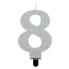 Card Factory Silver Starry Number 8 Cake Candle