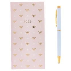Card Factory Slim Bees 2026 Boxed Diary With Pen