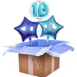 Clearance Starry 10th Birthday Balloon Bouquet - DELIVERED INFLATED! Birthday Party|Balloons For Him