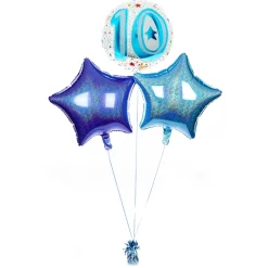 Clearance Starry 10th Birthday Balloon Bouquet - DELIVERED INFLATED! Birthday Party|Balloons For Him