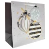 Striped Baubles Giant Square Christmas Gift Bag Gift Wrap For Him|Gift Wrap For Her