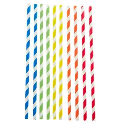 Card Factory Striped Paper Straws - Pack of 40 Assorted