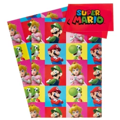 Outlet Super Mario Gift Wrap - 2 Sheets & 2 Tags Kids Gift Wrap For Kids|Gift Wrap For Him