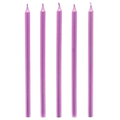 Best Tall Metallic Pink Cake Candles & Holders - Pack of 10 Cake Candles|Birthday Party