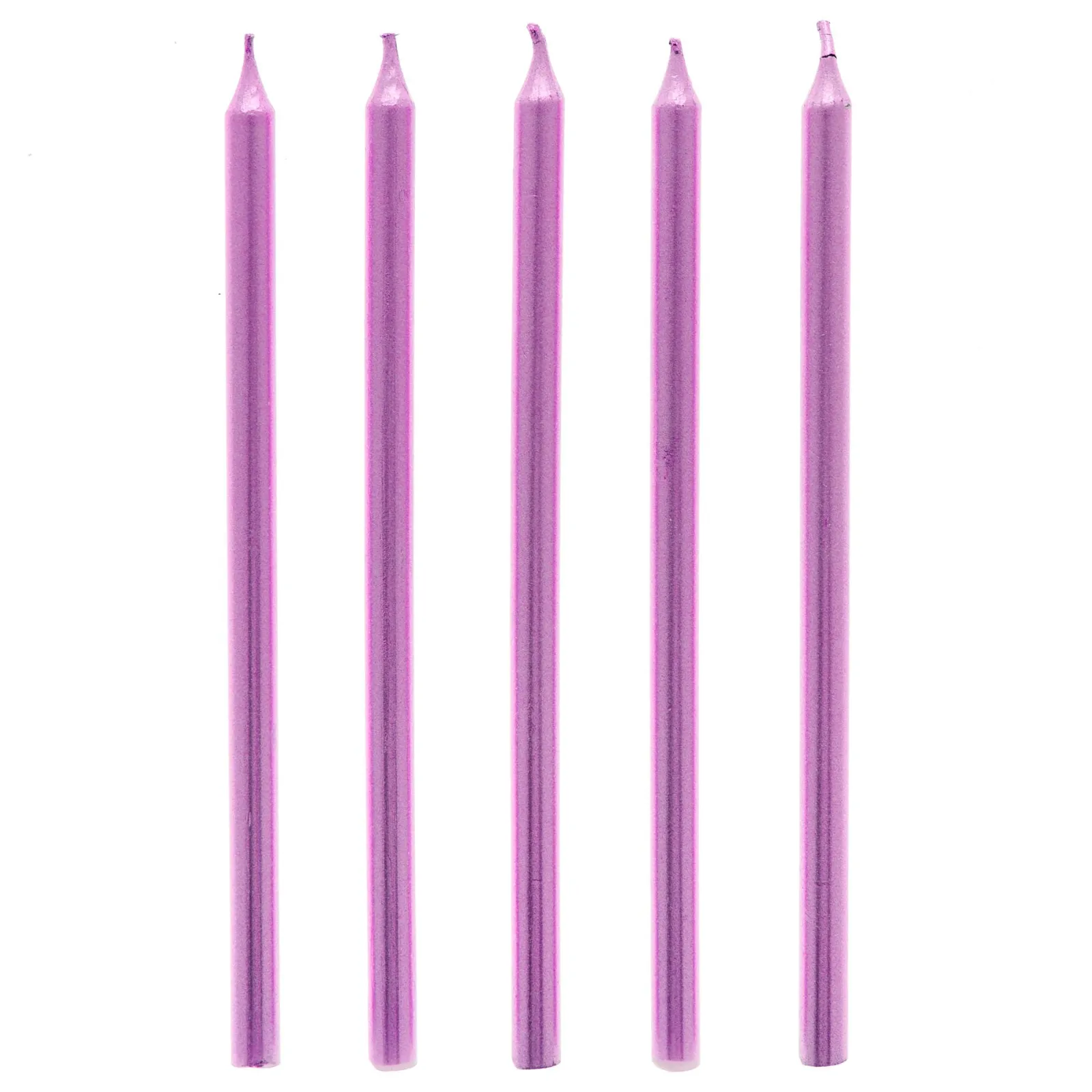 Best Tall Metallic Pink Cake Candles & Holders - Pack of 10 Cake Candles|Birthday Party