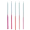 New Tall Pink Gradient Cake Candles & Holders - Pack of 10 Cake Candles|Birthday Party