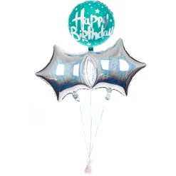 Sale Teal Happy Birthday Balloon Bouquet - DELIVERED INFLATED! Birthday Party|Balloons For Him