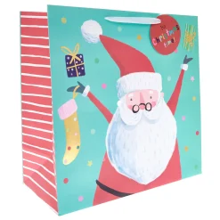 Outlet Teal Santa Giant Square Christmas Gift Bag Kids Gift Wrap For Kids|Gift Wrap For Him