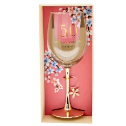 Card Factory 50th Birthday Wine Glass