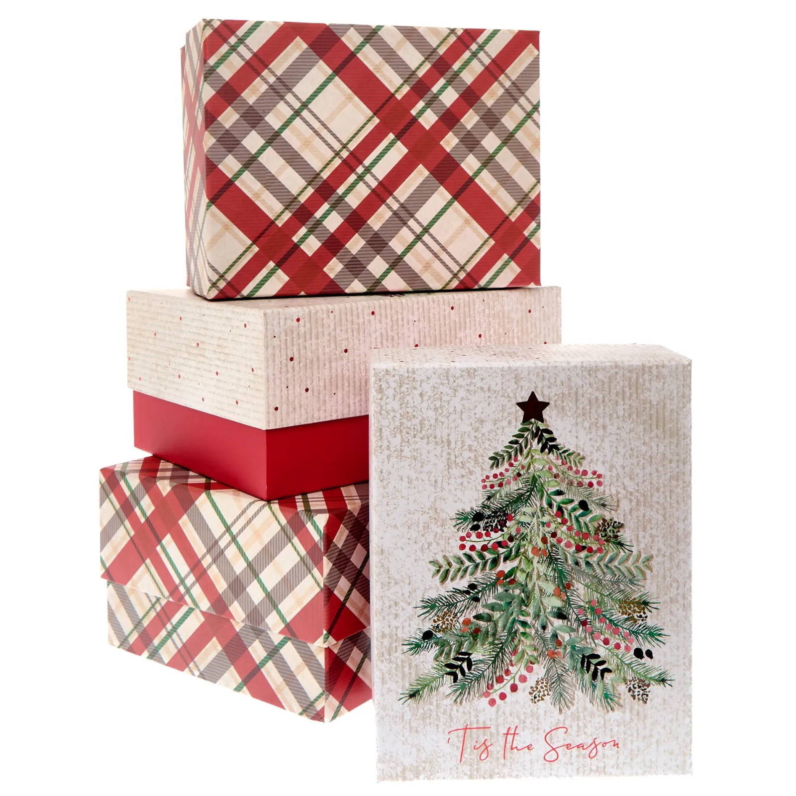 Kids Card Factory Traditional Christmas Gift Boxes - Set of 4