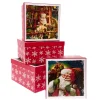 Best Traditional Santa Christmas Gift Boxes - Set of 4 Kids Red Gift Wrap|Gift Wrap For Kids