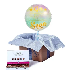 Card Factory Watercolour Get Well Soon Balloon & Lindt Chocolates - FREE GIFT CARD!