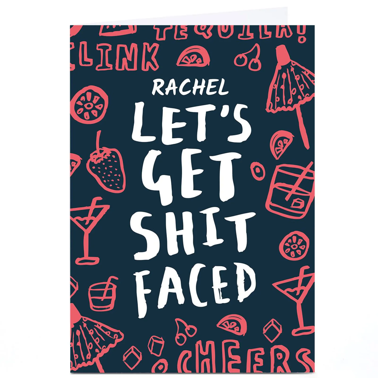 Card Factory Whale & Bird Personalised Card - Let's Get Sh*t Faced