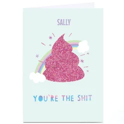 Whale & Bird Personalised Card - You're The Sh*t Any Occasion|Thank You