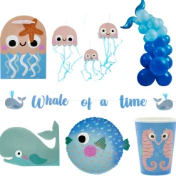 Outlet Whale Of A Time Party Tableware & Decorations Bundle - 8 Guests Tableware|Birthday Party