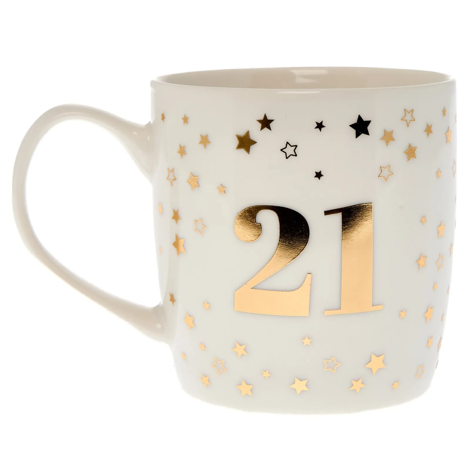 Card Factory White & Gold 21st Birthday Mug