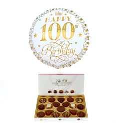 Sale White & Gold 100th Birthday Balloon & Lindt Chocolates 100Th Birthday|Birthday Party