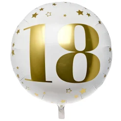 Card Factory White & Gold 18th Birthday 31-Inch Foil Helium Balloon