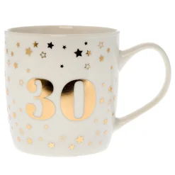 Card Factory White & Gold 30th Birthday Mug