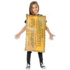 Willy Wonka Golden Ticket Tabard Children's Fancy Dress Costume - One Size (5-8 Years) Fancy Dress|Birthday Party